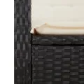 Ensemble à manger de jardin coussins 5pcs Noir Résine tressée