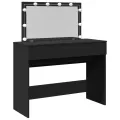 Coiffeuse avec LED noir 100x40x120 cm