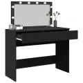 Coiffeuse avec LED noir 100x40x120 cm