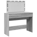 Coiffeuse avec LED sonoma gris 100x40x120 cm