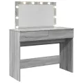 Coiffeuse avec LED sonoma gris 100x40x120 cm