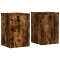 Supports pour plantes 2 pcs chêne fumé bois d'ingénierie