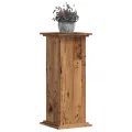Support pour plantes vieux bois 33x33x80 cm bois d'ingénierie