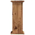 Support pour plantes vieux bois 33x33x80 cm bois d'ingénierie
