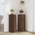 Supports pour plantes 2 pcs chêne marron bois d'ingénierie