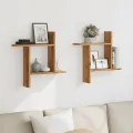 Étagères murales 2 pcs chêne artisanal bois d'ingénierie
