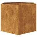 Jardinière hexagone 69x60x45 cm acier patinable