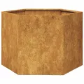 Jardinière hexagone 69x60x45 cm acier patinable