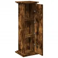 Piédestal avec rangement chêne fumé 31x30x90 cm bois ingénierie
