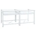 Double socle pour machine à laver étagères coulissantes blanc