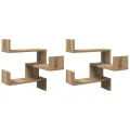 VidaXL Étagères d'angle murales 2 pcs chêne artisanal 40x40x49,5 cm