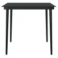 Ensemble à manger de jardin et coussins 3 pcs noir rotin verre