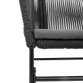 Ensemble à manger de jardin et coussins 3 pcs noir rotin verre
