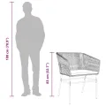 Ensemble à manger de jardin et coussins 3 pcs noir rotin verre