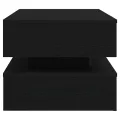 Table basse avec lumières LED chêne noir 90x50x40 cm