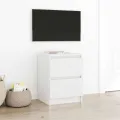 Meuble TV blanc 40x35x54 cm bois d'ingénierie