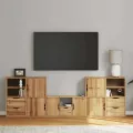 Meubles TV 5 pcs avec rangement ODDA bois de pin massif