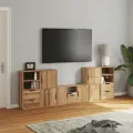 Meubles TV 5 pcs avec rangement ODDA bois de pin massif