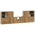 Meubles TV 5 pcs avec rangement ODDA bois de pin massif