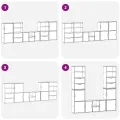 Meubles TV 5 pcs avec rangement ODDA bois de pin massif
