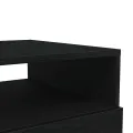 Table basse avec lumières LED chêne noir 50x49x40 cm