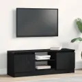 Meuble TV chêne noir 102x30x36 cm bois d'ingénierie
