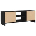 Meuble TV chêne noir 102x30x36 cm bois d'ingénierie