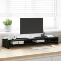 Support de moniteur chêne noir 100x24x13 cm bois d'ingénierie