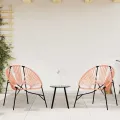 Chaise œuf de jardin noir et orange résine tressée