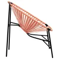 Chaise œuf de jardin noir et orange résine tressée