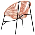 Chaise œuf de jardin noir et orange résine tressée