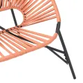 Chaise œuf de jardin noir et orange résine tressée