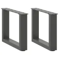 Pieds de table basse forme de U 2 pcs anthracite 40x(30-31) cm