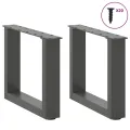Pieds de table basse forme de U 2 pcs anthracite 40x(30-31) cm