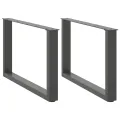 Pieds de table basse forme de U 2 pcs anthracite 60x(42-43) cm