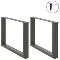 Pieds de table basse forme de U 2 pcs anthracite 60x(42-43) cm