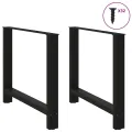 Pieds de table basse noir 2 pcs 90x(72-73) cm acier