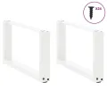 Pieds de table basse forme de U 2 pcs blanc 60x(30-31) cm acier