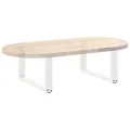 Pieds de table basse forme de U 2 pcs blanc 60x(30-31) cm acier
