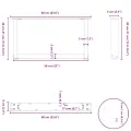 Pieds de table basse forme de U 2 pcs blanc 60x(30-31) cm acier