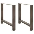 Pieds de table basse acier naturel 2 pcs 100x(72-73) cm acier