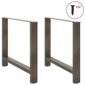 Pieds de table basse acier naturel 2 pcs 100x(72-73) cm acier