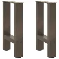 Pieds de table basse acier naturel 2 pcs 38x(42-43) cm acier