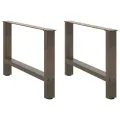 Pieds de table basse acier naturel 2 pcs 70x(42-43) cm acier