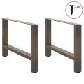 Pieds de table basse acier naturel 2 pcs 70x(42-43) cm acier