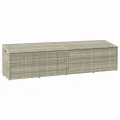Boîte de rangement de jardin gris clair 220x50x58 cm rotin