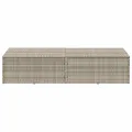 Boîte de rangement de jardin gris clair 220x50x58 cm rotin