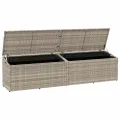 Boîte de rangement de jardin gris clair 220x50x58 cm rotin