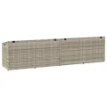 Boîte de rangement de jardin gris clair 220x50x58 cm rotin