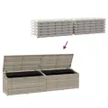 Boîte de rangement de jardin gris clair 220x50x58 cm rotin